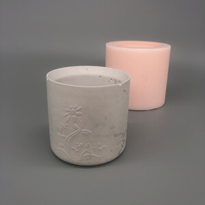 Stampo in silicone per cilindri con fiori in rilievo: creazione fai da te di candele e fioriere