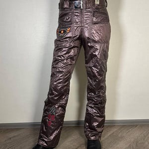 Salopette De Ski Vintage Mossant - Années 90 Violette - Taille Petite Femme