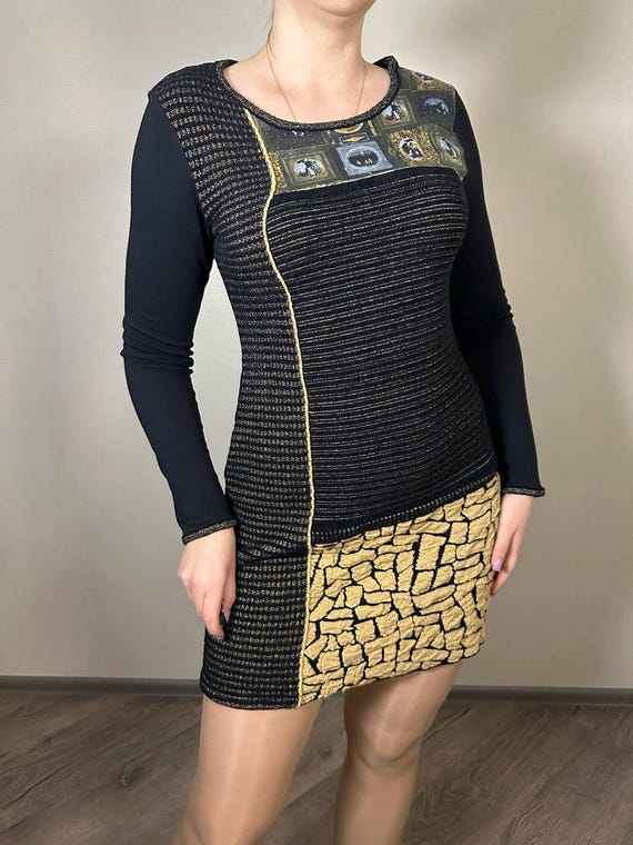 Aventures Des Toiles Patchwork Mini Long Sleeve B… - image 3