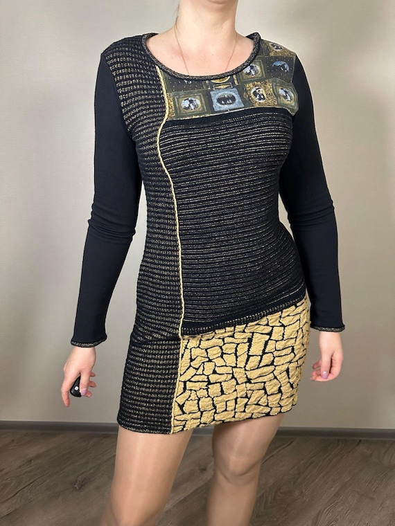 Aventures Des Toiles Patchwork Mini Long Sleeve B… - image 1