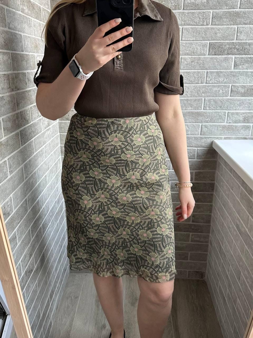 Jupe Crayon Rouge Laura Ashley - Taille 14 - Midi En Lin Avec Poches - Femme - Occasion Parfait État