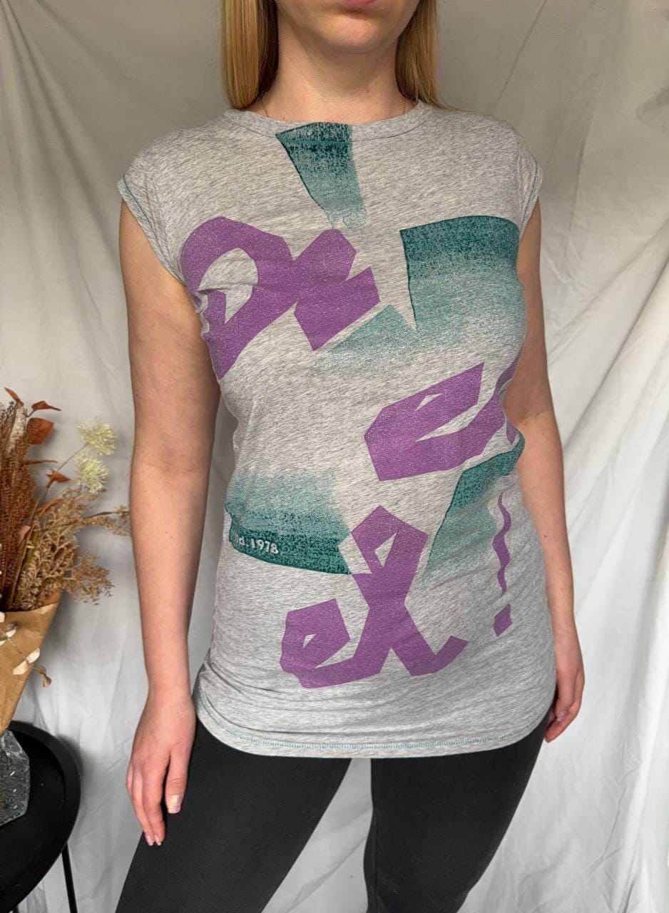 Vintage Diesel Abstract Graphic Tunic Top With Bold Print Y2K