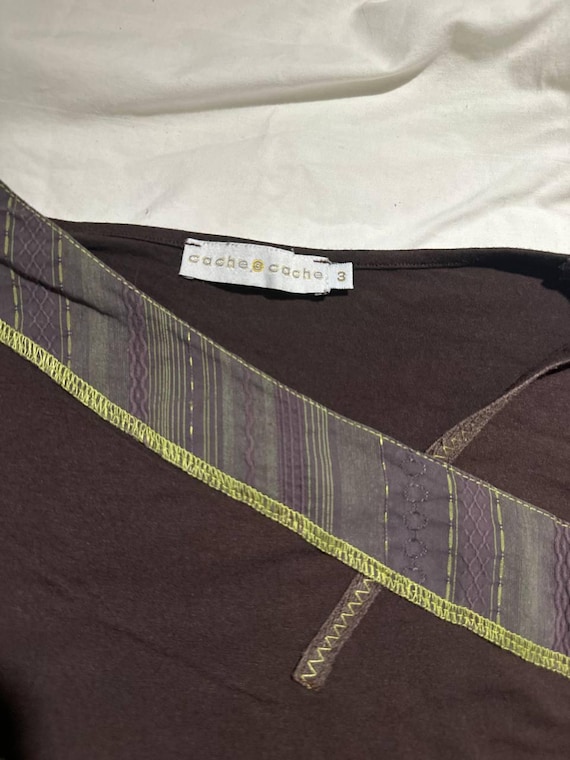 Cache Cache Brown Asymmetrical Patchwork Long Sle… - image 10