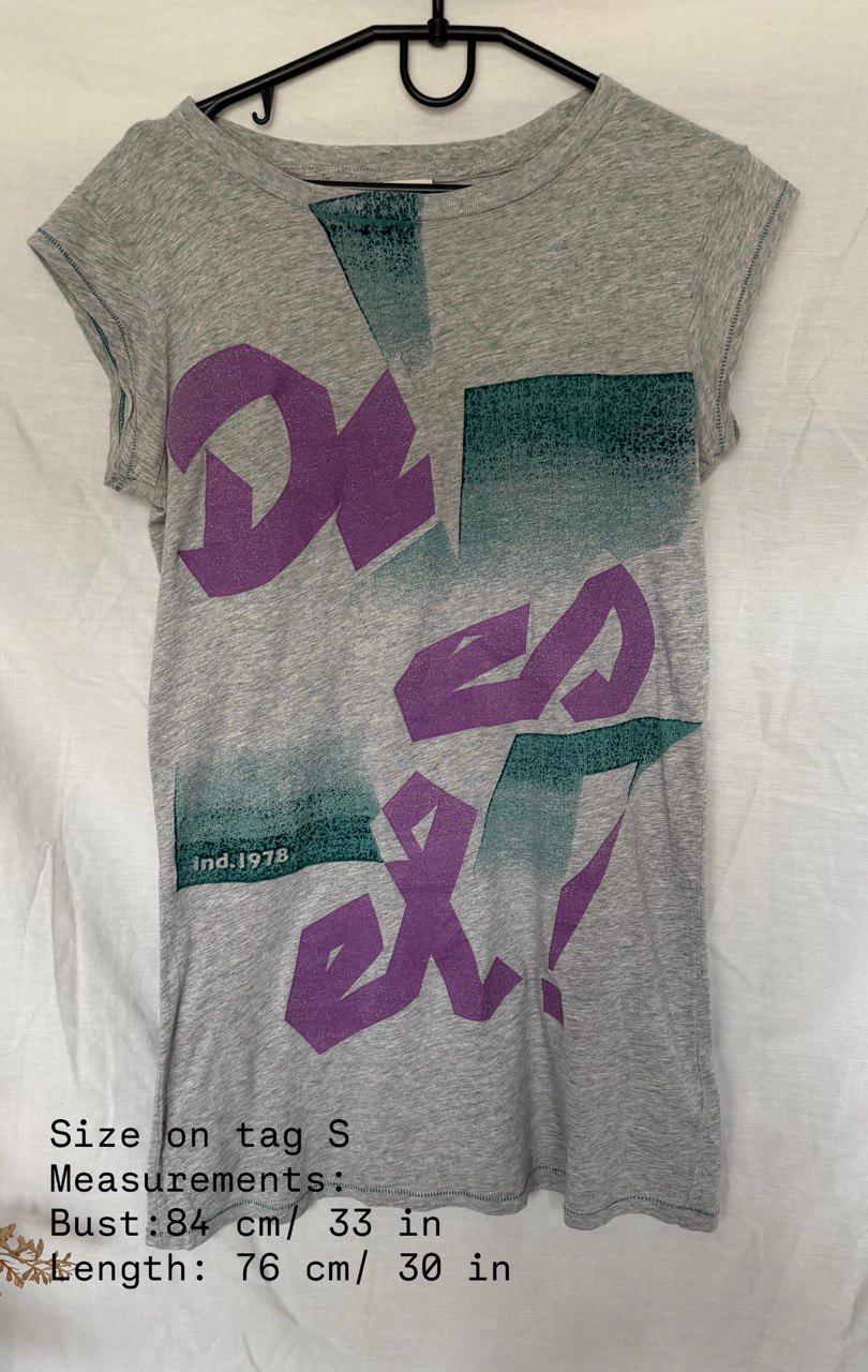 Vintage Diesel Abstract Graphic Tunic Top With Bold Print Y2K