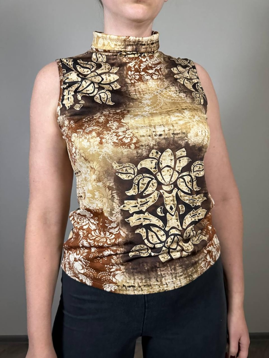 Asian Style Top Oriental Tee Fitted High Neck Shirt Y2K - Etsy