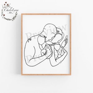 Angel Baby Twins Digital Art/ Angel Baby Boy Wall Art/ Angel Baby Girl Printable Art/ Angel Baby Mother and Father Art/ Infant Loss Download