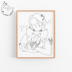 Mother Holding Angel Twin Girls Digital Art/ Infant Loss Art/ Grieving Mother Gift/ Miscarriage Digital Art/ Angel Baby Art/ Memorial Gift
