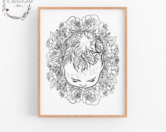 Descarga digital de arte de pared de nacimiento / Arte doula imprimible / Regalo de partera / Nueva madre minimalista / Boho Baby Artwork PDF / Parto