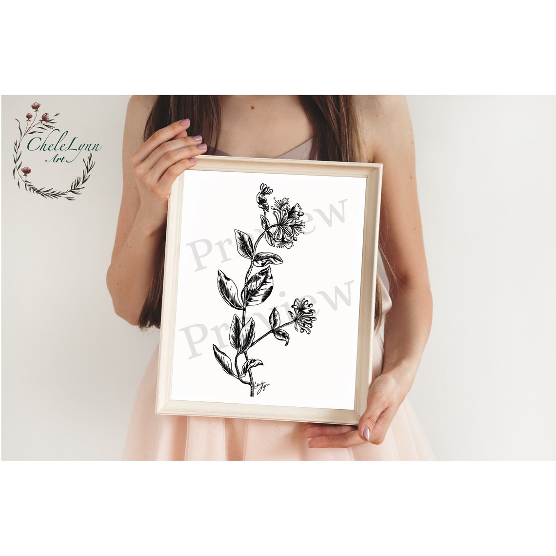 Honeysuckle June Birth Flower Wall Art / June Birth Flower Etsy