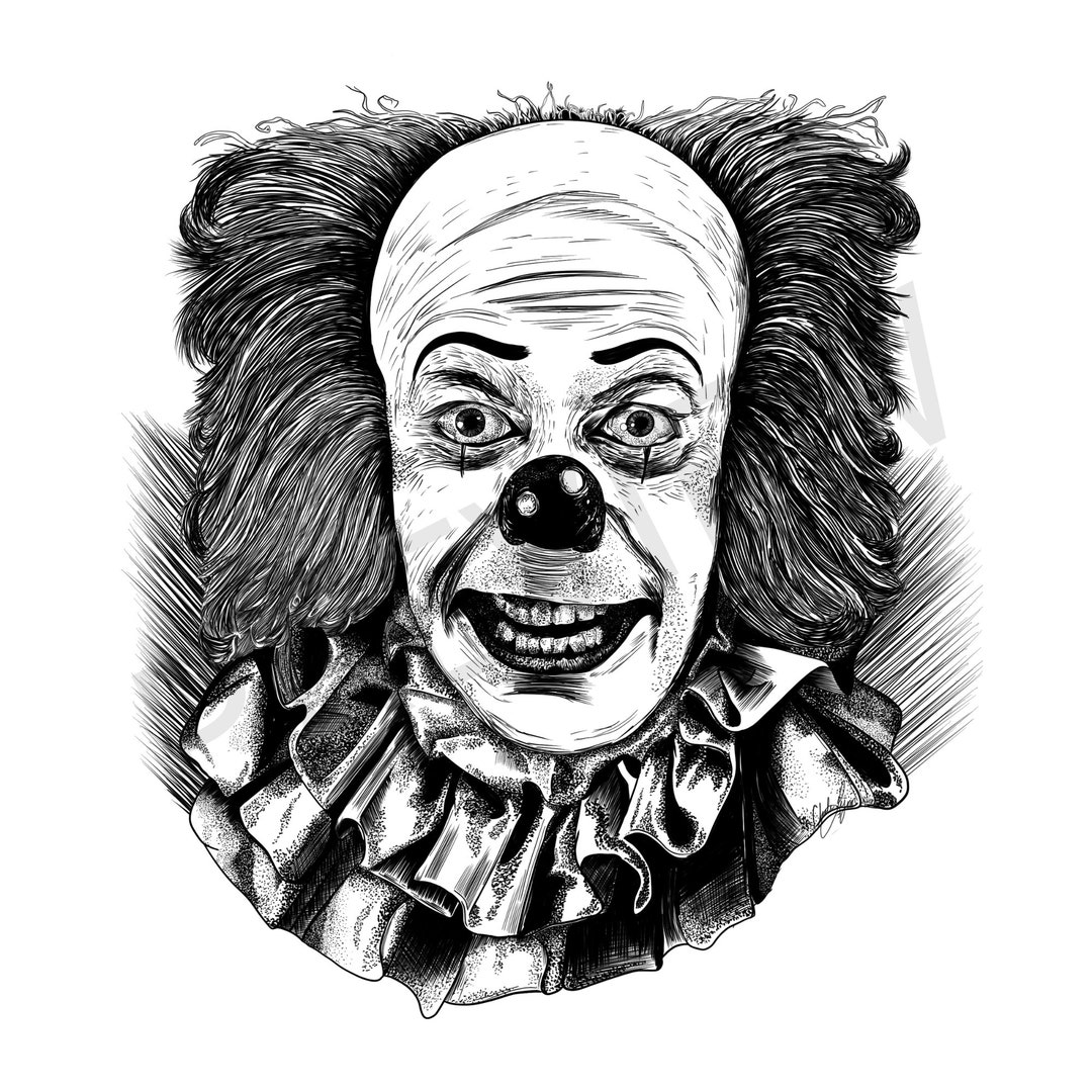 Horror Movie Art/ Pennywise Digital Art/ Gothic Download / Stephen King Art/ IT Movie/ Pennywise