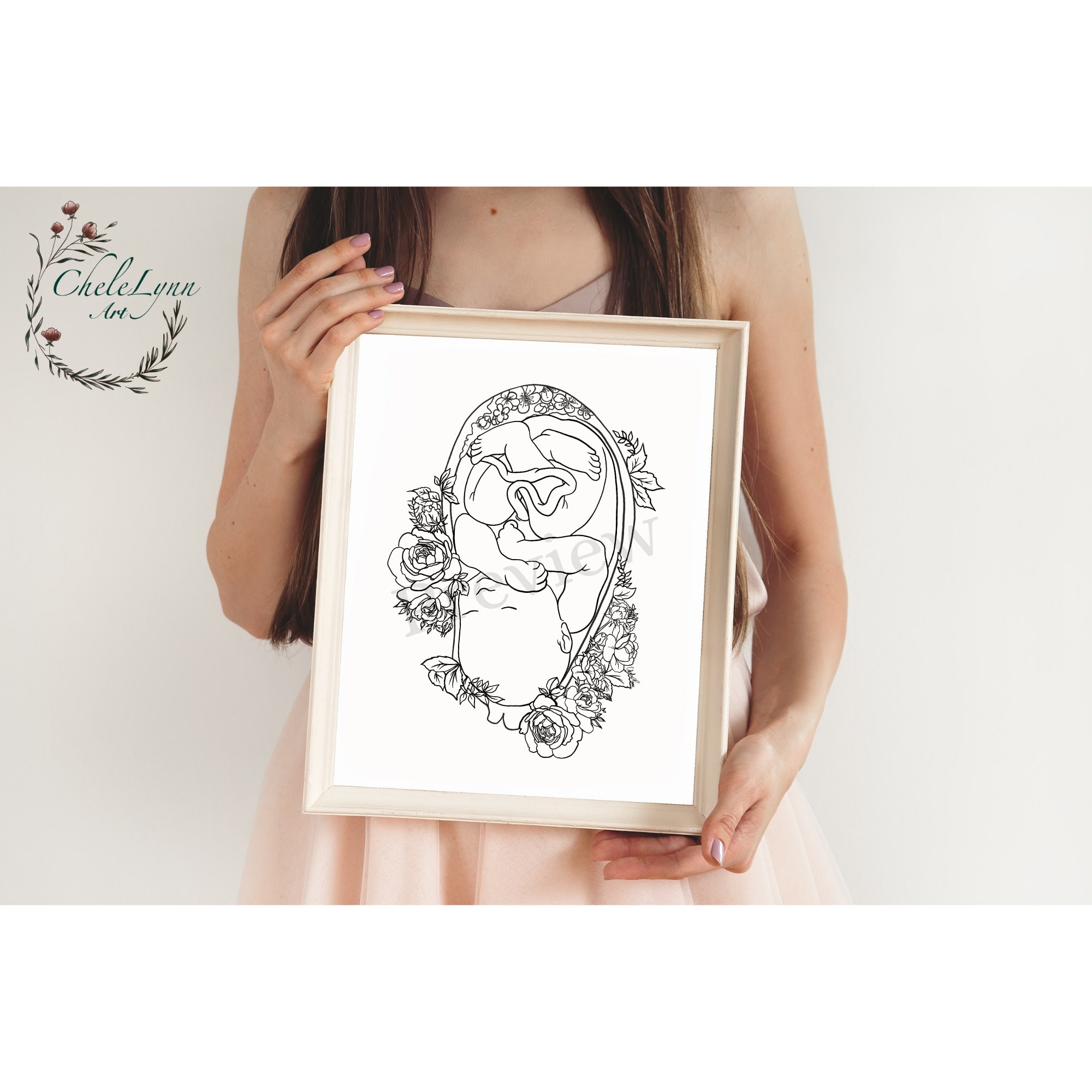 Floral Womb | Pregnancy Womb Art | OBGYN Digital Art | Floral Birthing ...