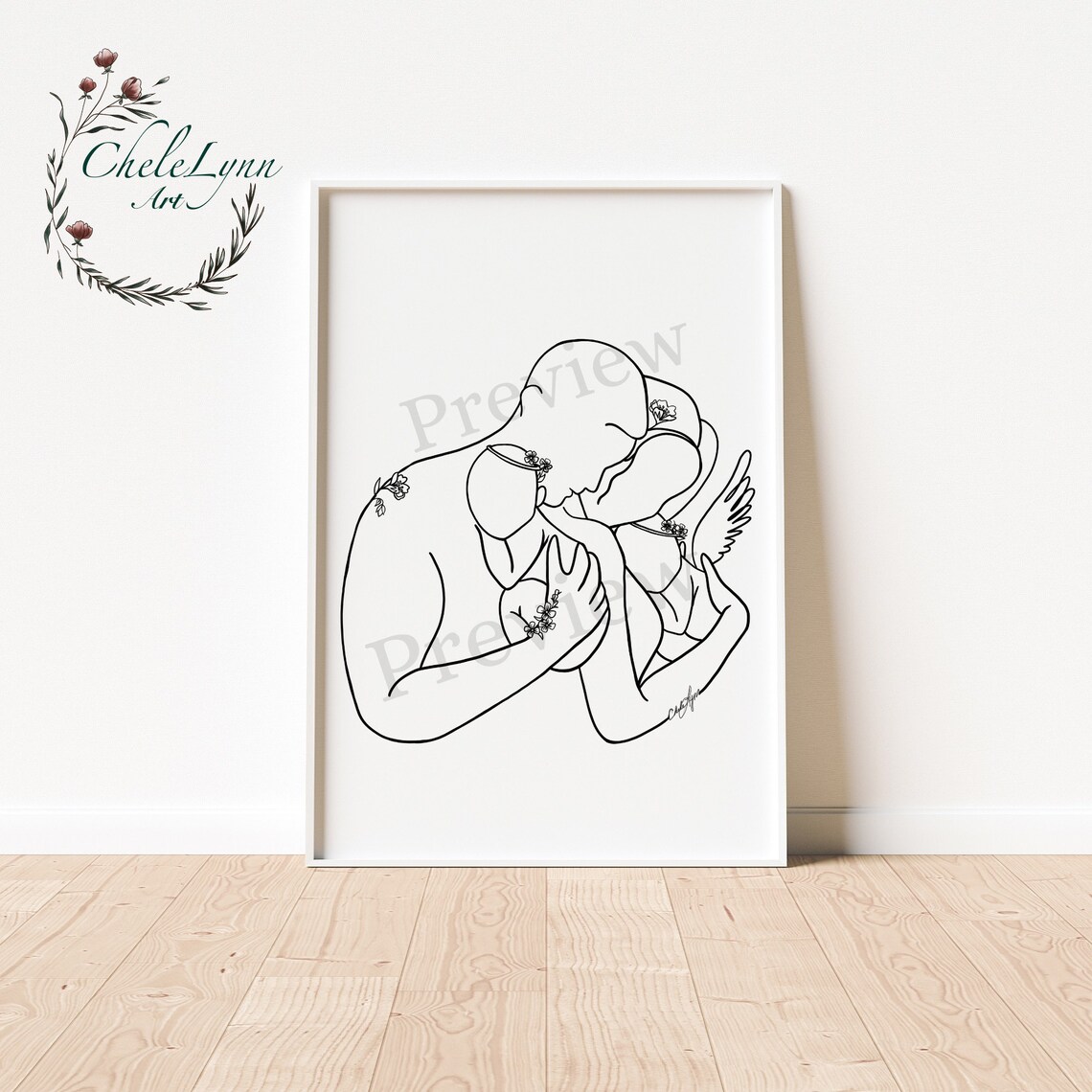 Mother and Father Holding Twin Girls Digital Print/ Infant - Etsy
