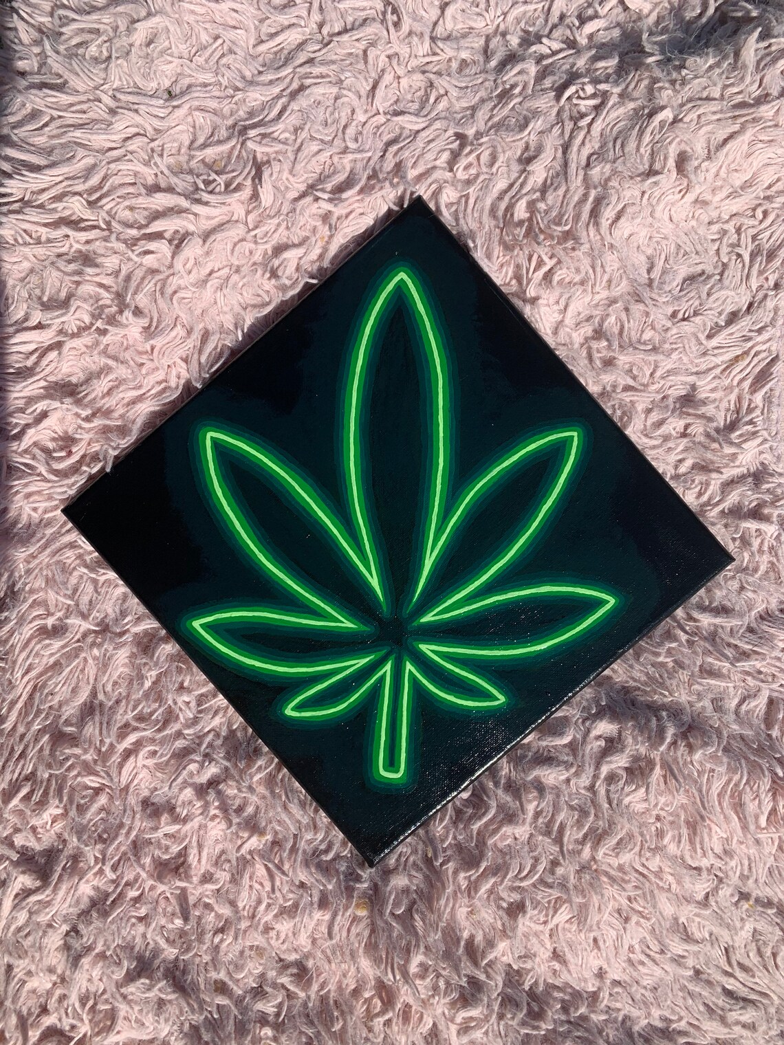 Marijuana Pot Leaf Neon Glow Sign Painting | Etsy