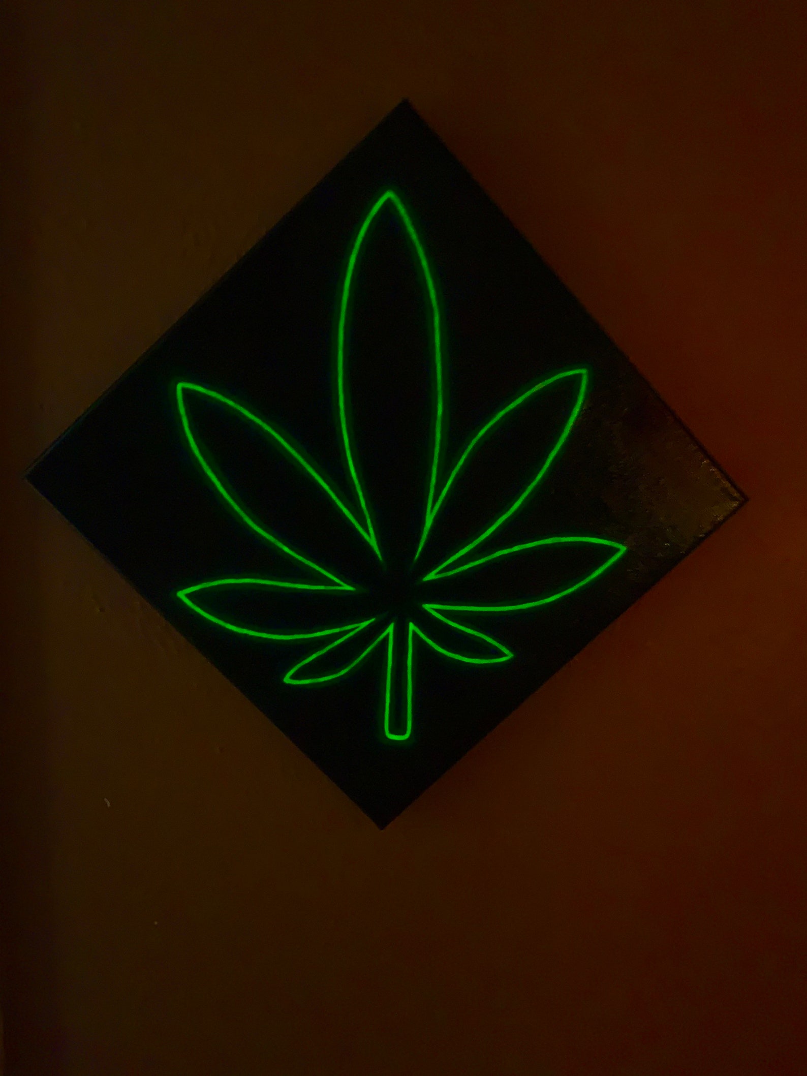 Marijuana Pot Leaf Neon Glow Sign Painting | Etsy