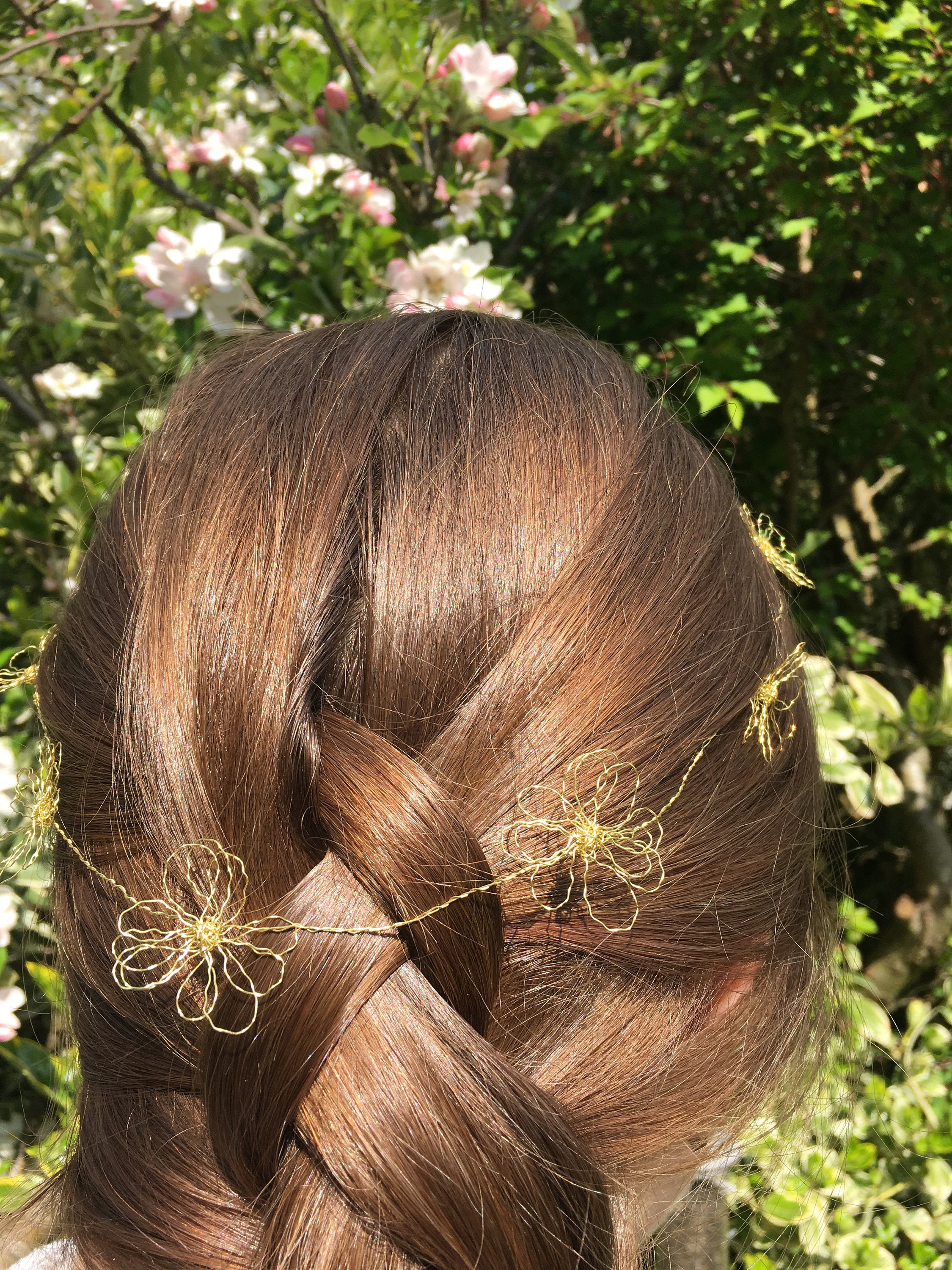Gold wire daisy chain head crown festival garden party Etsy