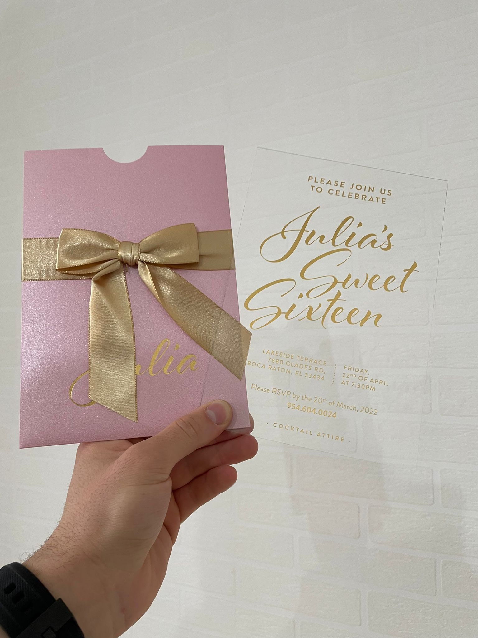 Acrylic Birthday Invitation. Acrylic Invitation Rose Etsy