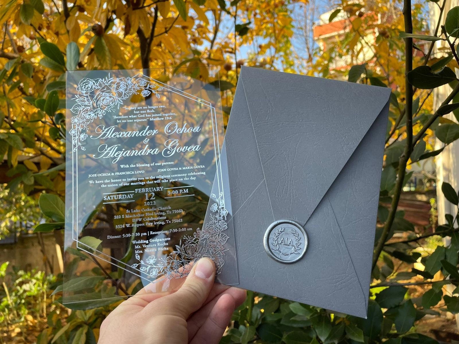 Paper & Party Supplies Acrylic Invites Clear Invitations Style 73