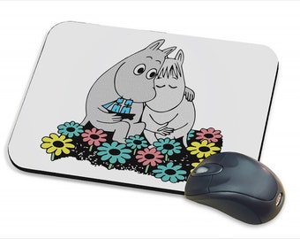 Sweet Moomin Love Birthday, valentines day, Christmas Mouse Pad PC Computer Mat Desk Mat.