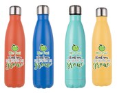 Teachers Gift - Personalised Thank You For Helping Me Grow End of Term 500 ML Double Walled Insulated Stainless Steel Cola Bottle.