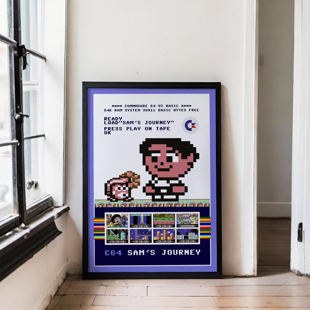 C64 Sam's Journey Poster, Gaming Art Print, Gaming Wall Art, Commodore ...
