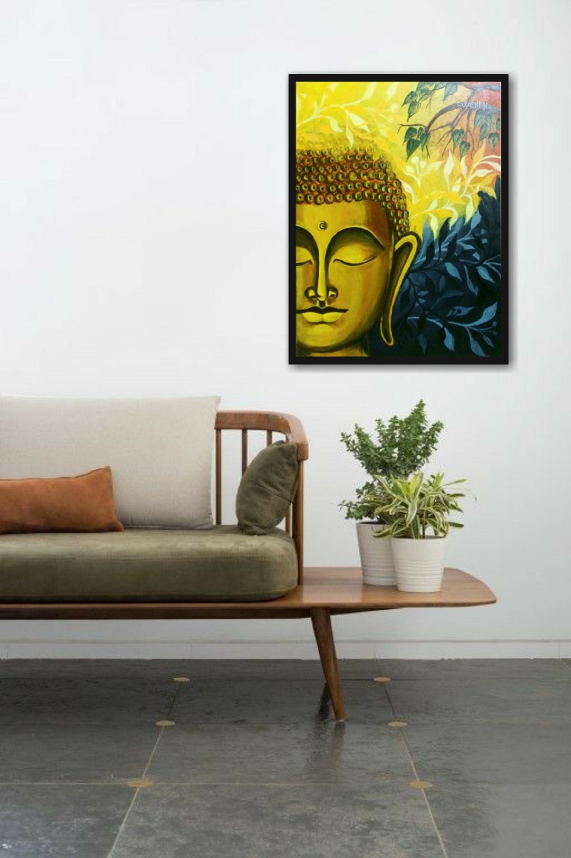 Large Size Original Buddha Painting for Living Room Golden - Etsy
