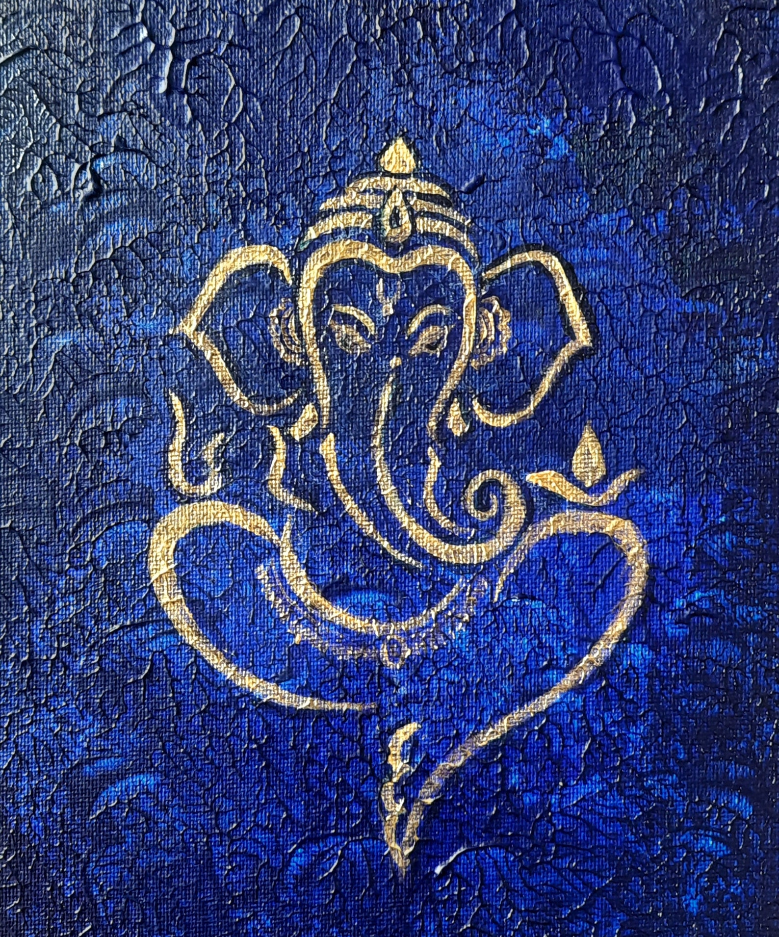 Ganesha Original Indian Abstract Art on Canvas for Living Etsy