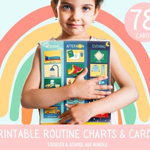 Kids Routine Chart, Daily Task List, Visual Schedule, Printable Daily Routine, Routine Cards, Daily Rhythm, Morning Checklist, Bedtime Chart