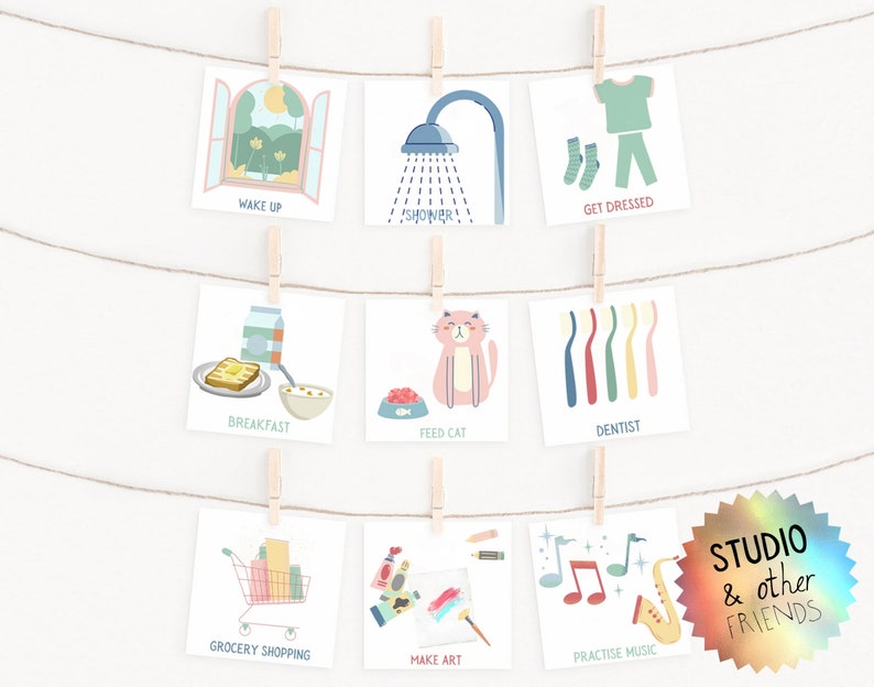 Routine Cards, Chore Chart, Perpetual Calendar, Kids Routine Chart, Daily Rhythm, Kids Morning Routine, Bedtime Routine, Morning Checklist image 4