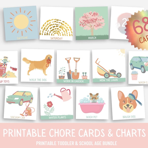 Toddler Chore Chart, Chore Card, Chore Cards for kids, Picture Chore Chart, Chore schedule, PRINTABLE Chore Chart kids, Responsibility Chart