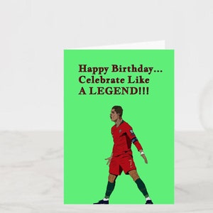 Ronaldo Birthday Card Football Birthday Card Cristiano Etsy