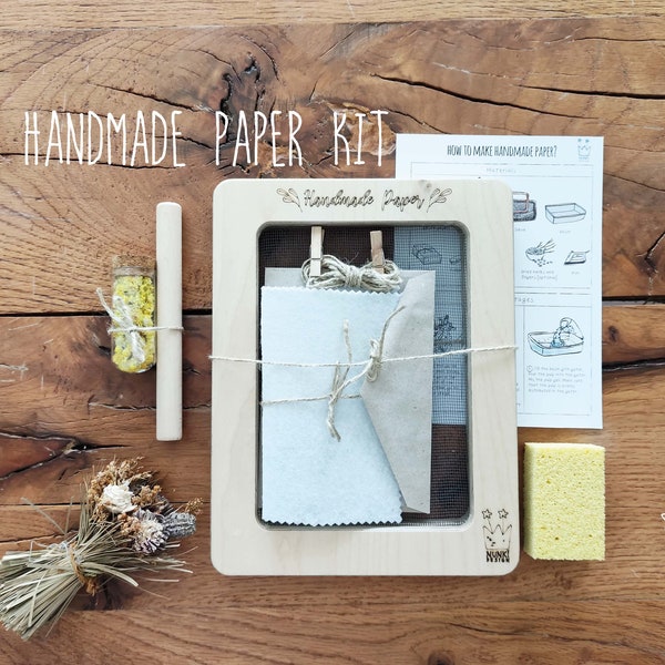 Nunki handgeschöpftes Papier DIY Kit, handgeschöpftes Papier, Eco Basteln, Papierherstellung Kit, Eco Geschenk, Recycling Papier