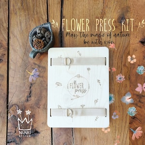 Flower Press Kit, Flower Press, Nature lovers gift idea, Kids Craft, Herb press, nature collector, herbarium, DIY dried flower, wooden press