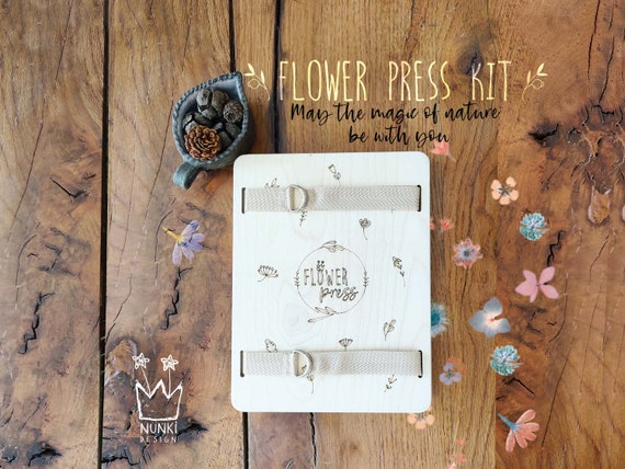 Flower Press Kit, Flower Press, Nature Lovers Gift Idea, Kids Craft, Herb  Press, Nature Collector, Herbarium, DIY Dried Flower, Wooden Press 