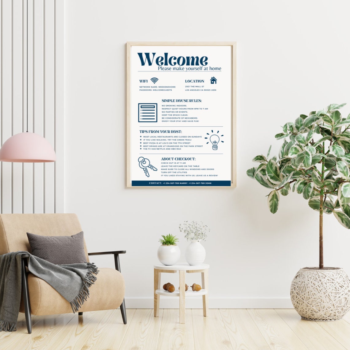 Welcome Sign for Airbnb Hosts, Printable Vacation Rental, Guest Arrival ...