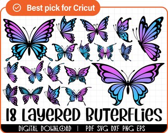 Download Layered Butterfly Svg Etsy
