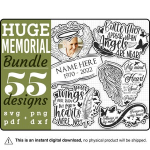 HUGE Memorial SVG Bundle, in loving memory svg, cardinal svg, in memory svg, rest in peace, Funeral Svg, memory SVG, Rememberance svg, png