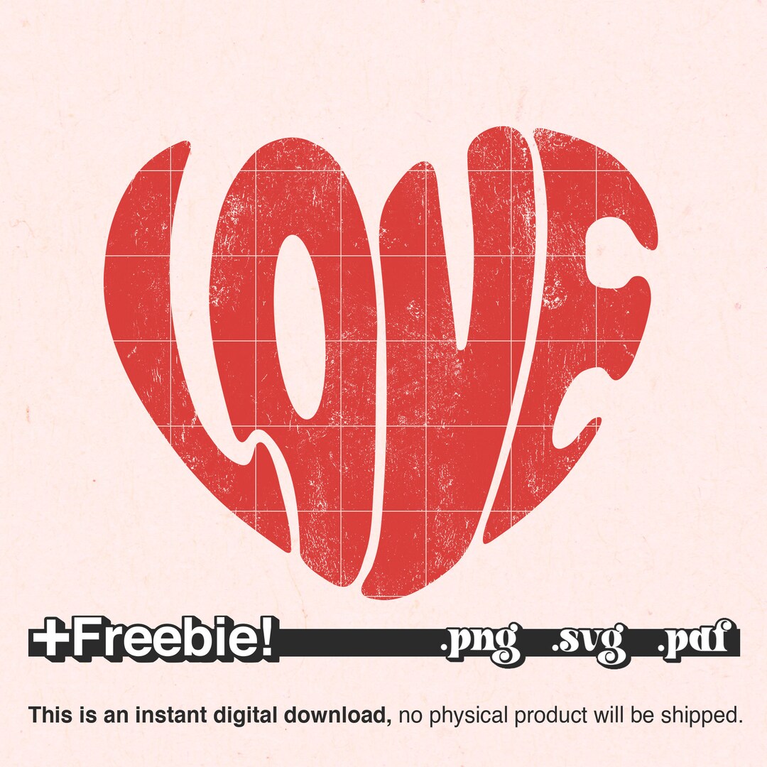Valentine Retro Love Heart SVG PNG Shirt, Distressed Heart Svg, Love ...