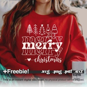 Merry Christmas Overlapped Svg, Christmas Tree Svg Png Pdf, Winter svg, Christmas shirt svg, Christmas words svg, Funny Christmas SVG,