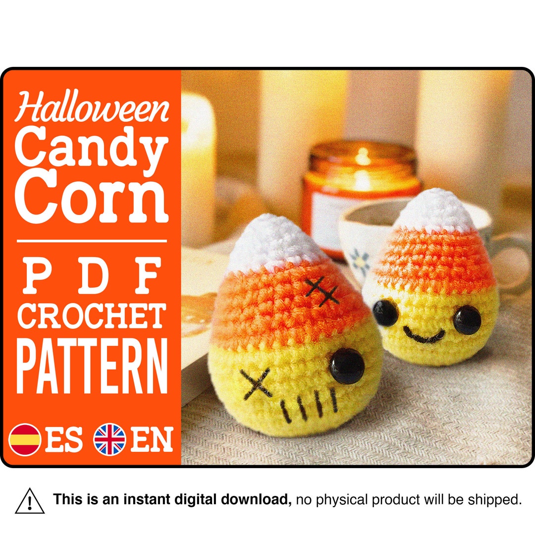Mini Candy Corn PDF Crochet Pattern, Halloween Decoration Crochet ...