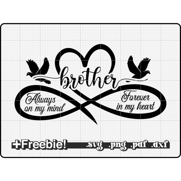 Brother Memorial Svg, png,Always In My Mind Forever In My Heart SVG, Memorial SVG, baby loss svg, baby feet svg, RIP, miscarriage svg cricut