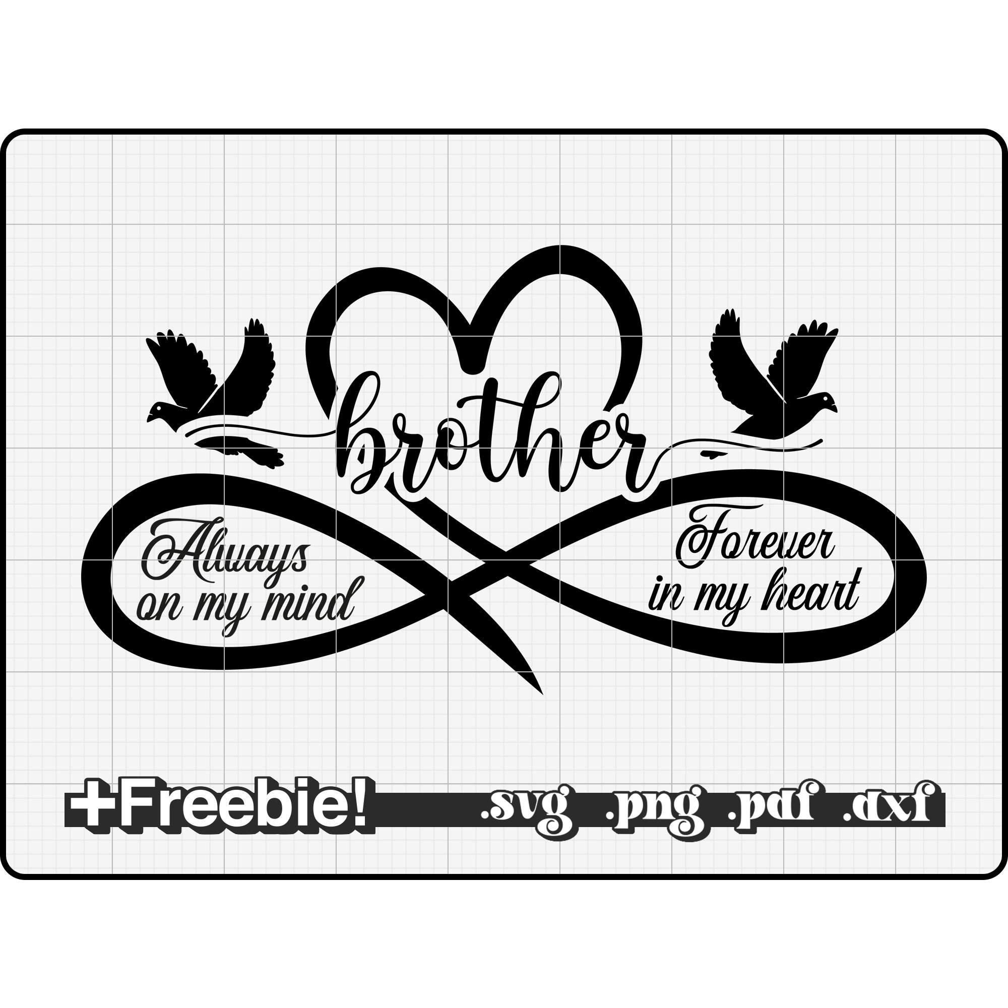 Brother Memorial Svg Pngalways in My Mind Forever in My Etsy