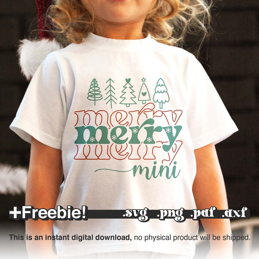 Merry Mini Svg, Toddler Christmas Svg, Kids Christmas Shirt Svg, First