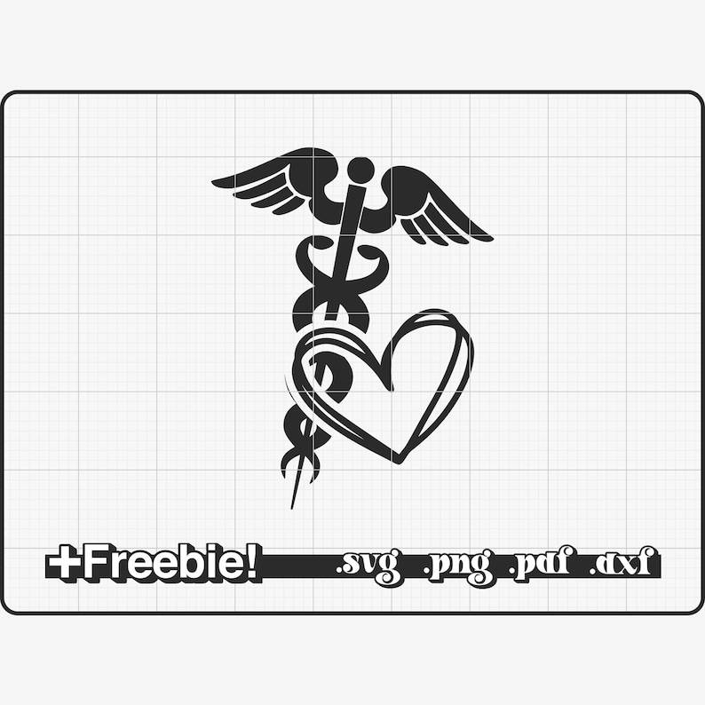 Nurse Svg Nurse Caduceus Symbol Stethoscope Heart Svg Rn Etsy