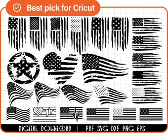 24 Distressed flag svg bundle, American flag decal svg, US flag svg, memorial svg, veteran svg, america svg, Laser cut, cricut, silhouette