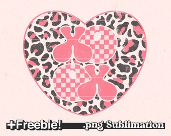 Xoxo Png, retro walentynkowe png, nadruk lamparta png, serce geparda png, kratka walentynkowa png, pobieranie wzorów sublimacji