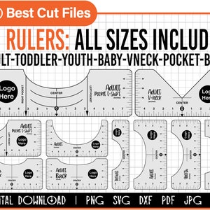 Tshirt Ruler svg Bundle, tshirt alignment tool svg, Centering tool Template, Vinyl Placement guide, t shirt ruler adult kids,file for cricut