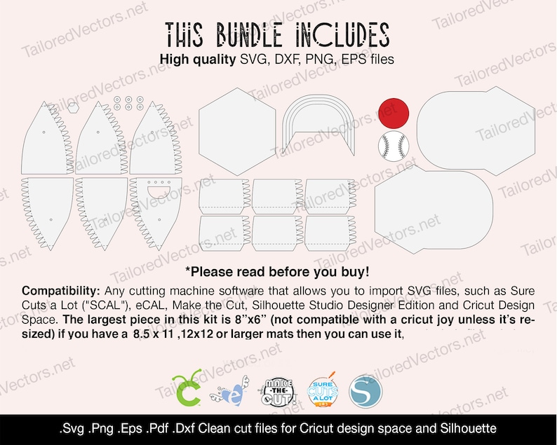 Baseball Cap Gift Box SVG PDF Template Valentine Favor Box Etsy