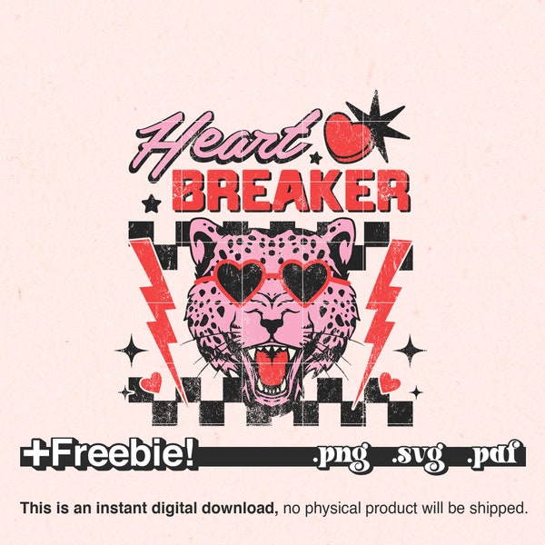 Heart Breaker Png, retro valentine png, valentine sublimation designs Digital Download, sublimation designs downloads valentines