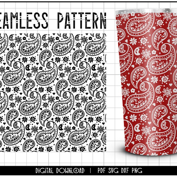Bandana pattern svg, bandana pattern png, western pattern svg, hip hop pattern svg, seamless pattern svg, full wrap svg, tumbler sublimation