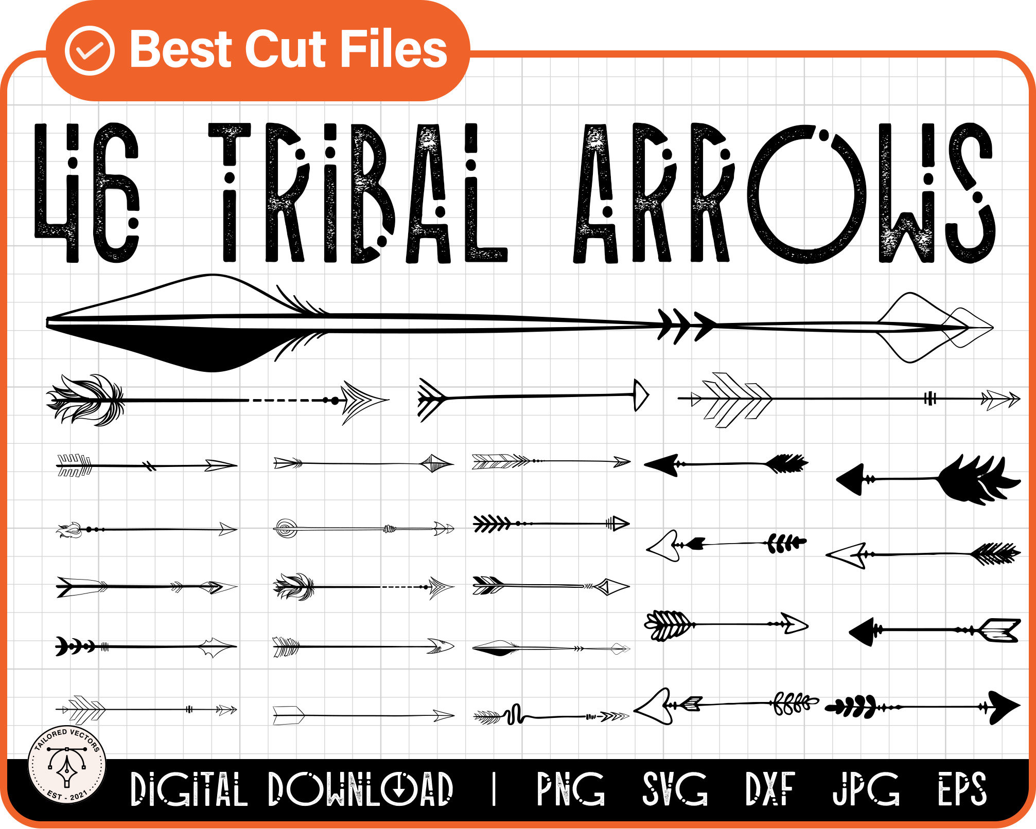 Tribal Arrows Svg Bundle, Hand Drawn Svg Bundle, Decorative Arrows Svg ...